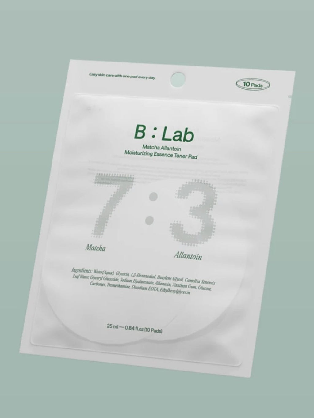 B:Lab 7:3 Matcha Allantoin Moisturizing Essence Toner Pad