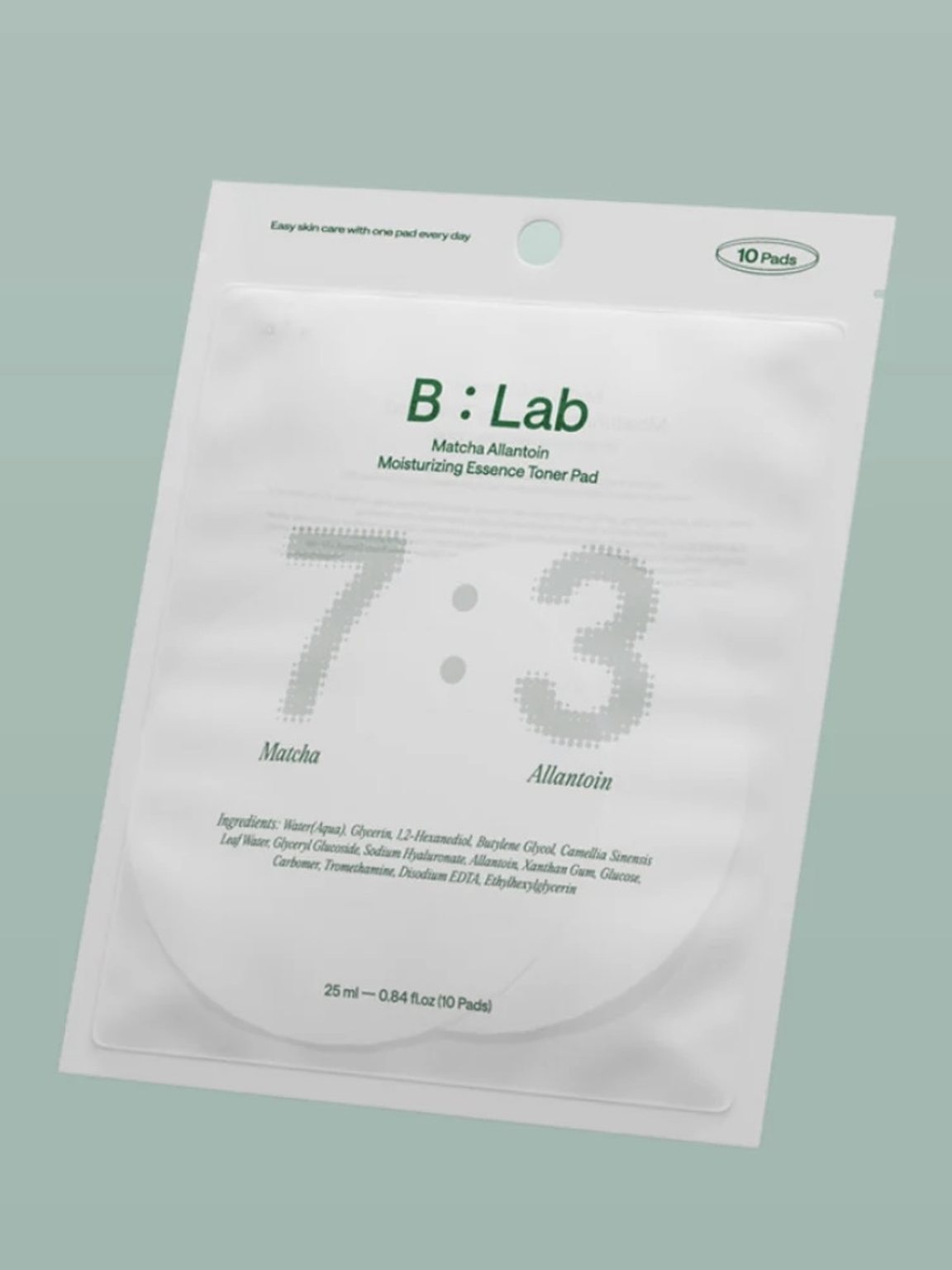 B:Lab 7:3 Matcha Allantoin Moisturizing Essence Toner Pad